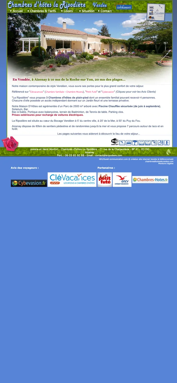 Capture mobile du site actuel : page fixe de 980 px réduite sur l'écran, texte minuscule, sans bouton d'appel